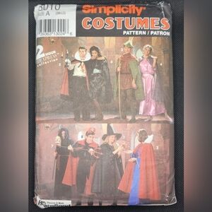 Vintage Simplicity Sewing Pattern 8010 Adult Halloween Costumes SM-LG Uncut
